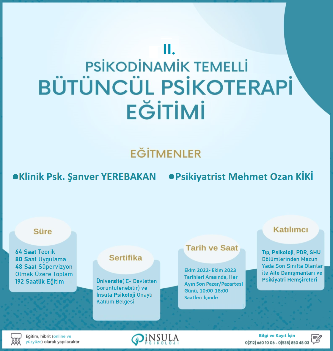 II. Psikodinamik Temelli Bütüncül Psikoterapi Eğitimi Başladı(2022-2023)